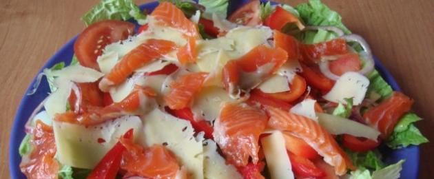 Салат с рыбой и помидорами. Салат с красной рыбой и помидорами рецепт